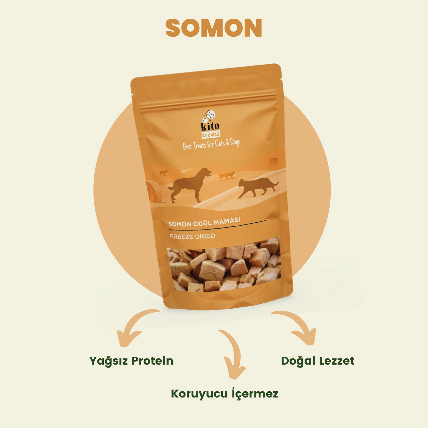 Kito Freeze Dried Somon Ödül Maması Köpekler için (30 gr)
