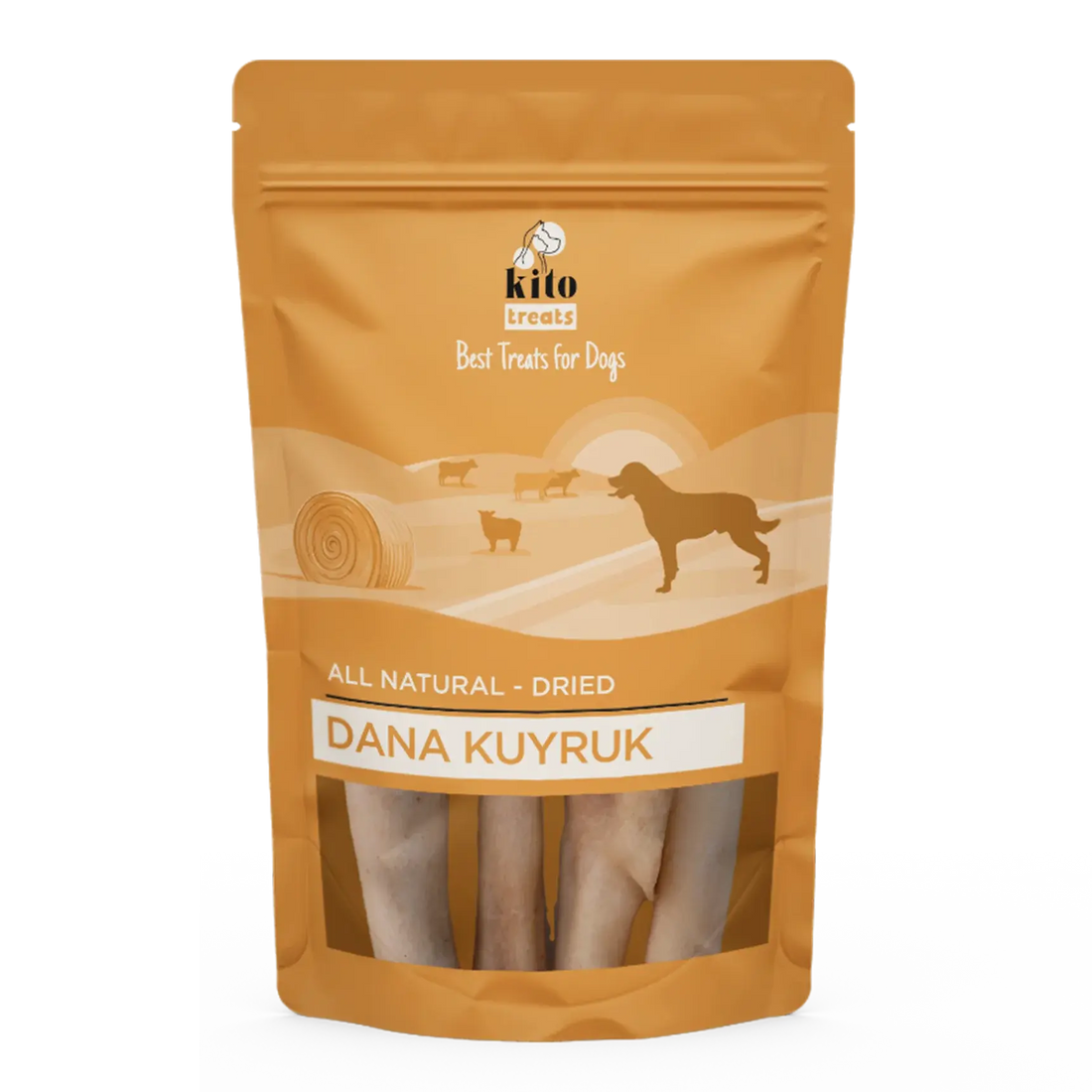 Kito Kurutulmuş Dana Kuyruk Çiğnemelik Köpek Ödül Maması %100 Doğal, Glutensiz, Organik 100 gr