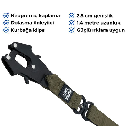 Tactlead Combat Gri Gezdirme Tasması