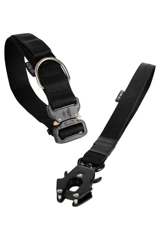 Siyah Kısa Taktik Gezdirme Tasması - Alpha-Tact