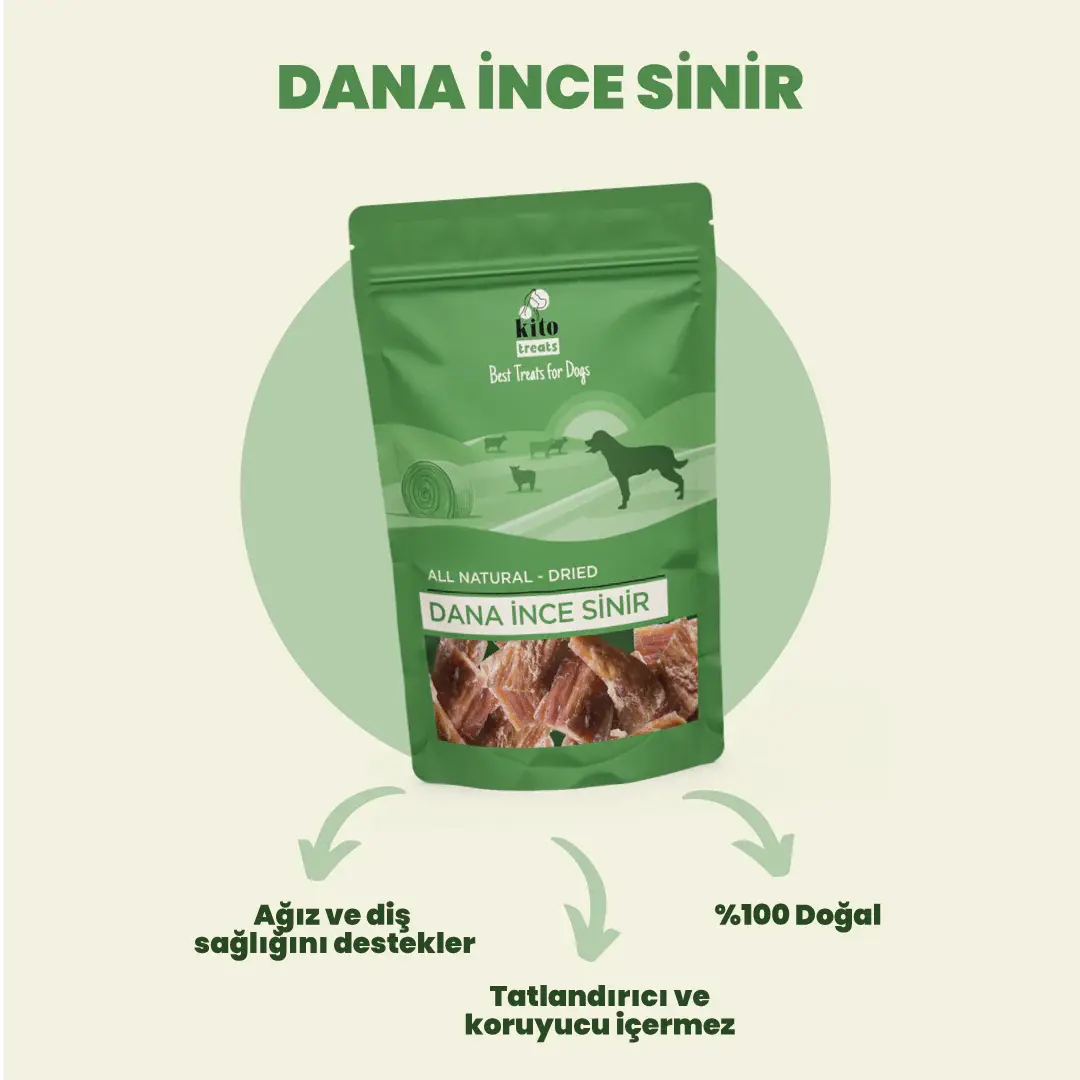 Kito Dana İnce Sinir Çiğnemelik Köpek Ödül Maması %100 Doğal, Glutensiz, Organik 100 gr - Alpha-Tact