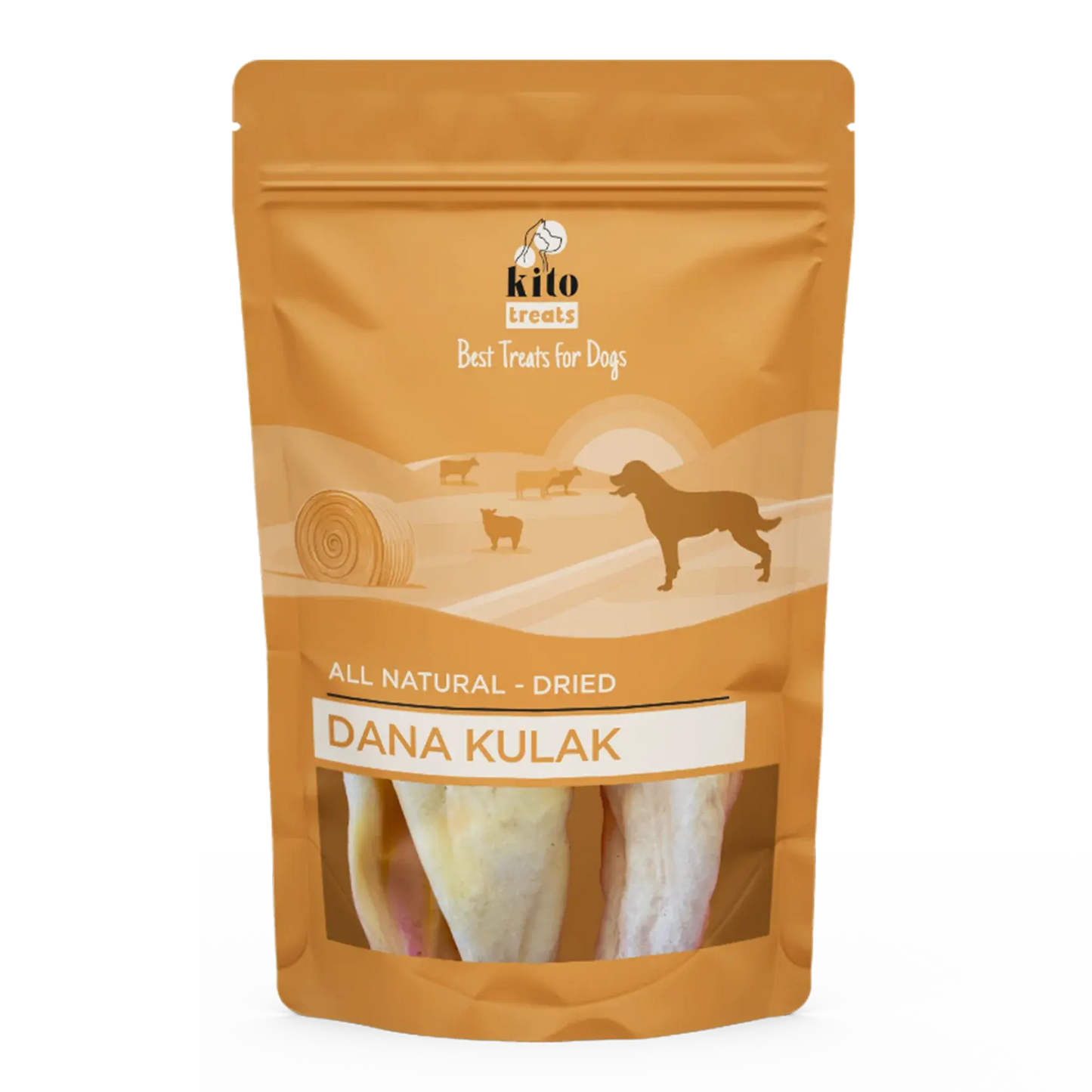 Kito Kurutulmuş Dana Kulak Çiğnemelik Köpek Ödül Maması %100 Doğal, Glutensiz, Organik 100 gr - Alpha-Tact
