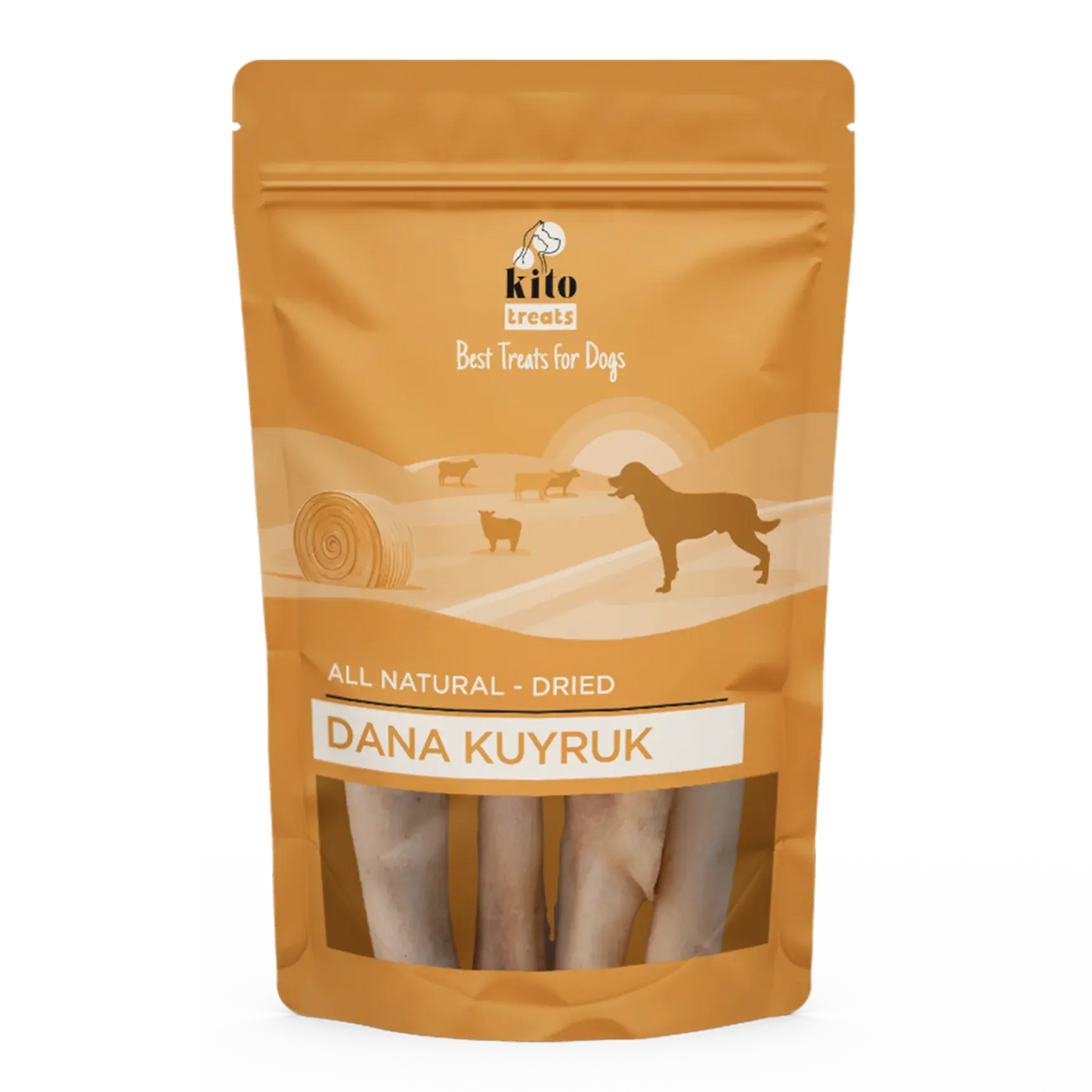 Kito Kurutulmuş Dana Kuyruk Çiğnemelik Köpek Ödül Maması %100 Doğal, Glutensiz, Organik 100 gr - Alpha-Tact