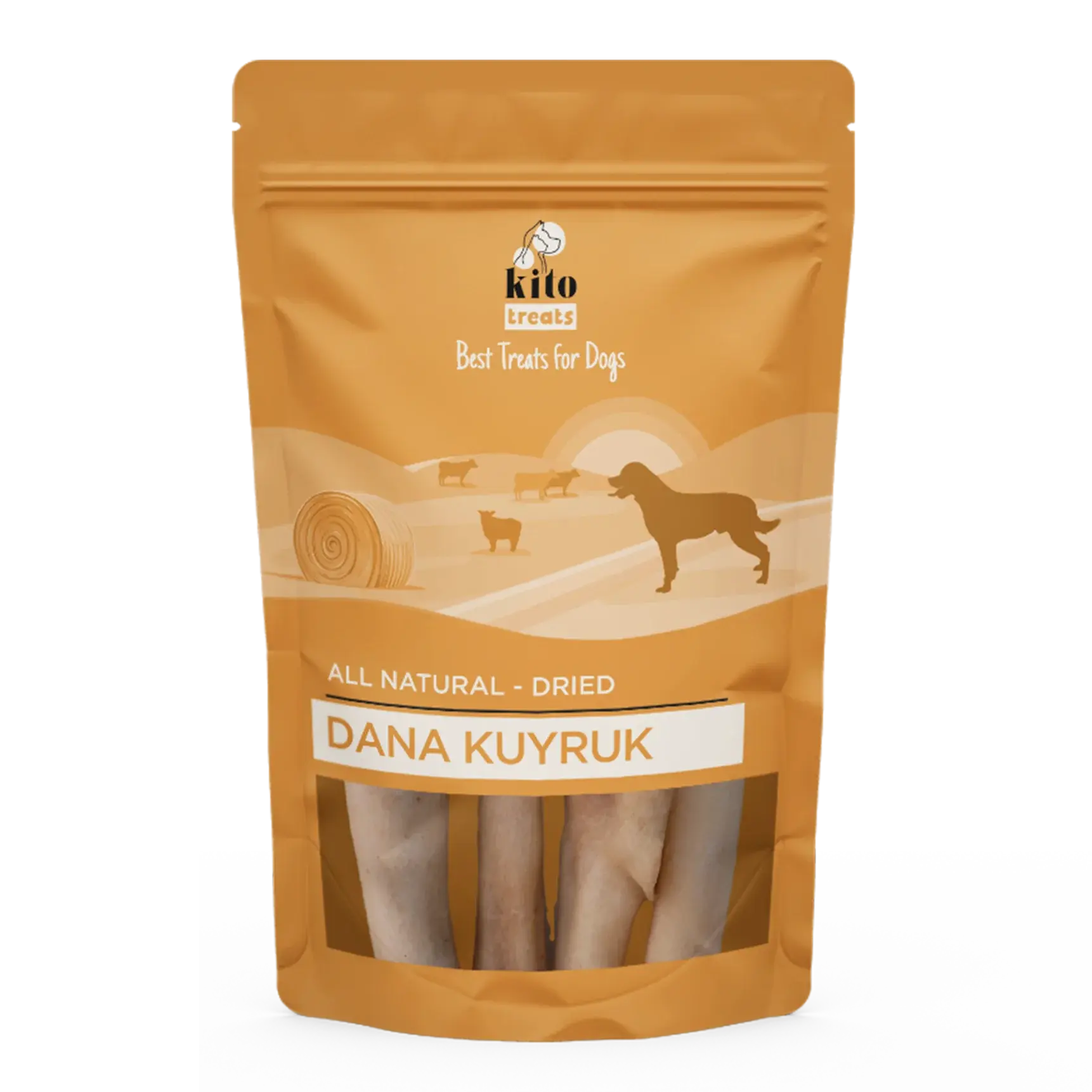 Kito Kurutulmuş Dana Kuyruk Çiğnemelik Köpek Ödül Maması %100 Doğal, Glutensiz, Organik 100 gr - Alpha-Tact