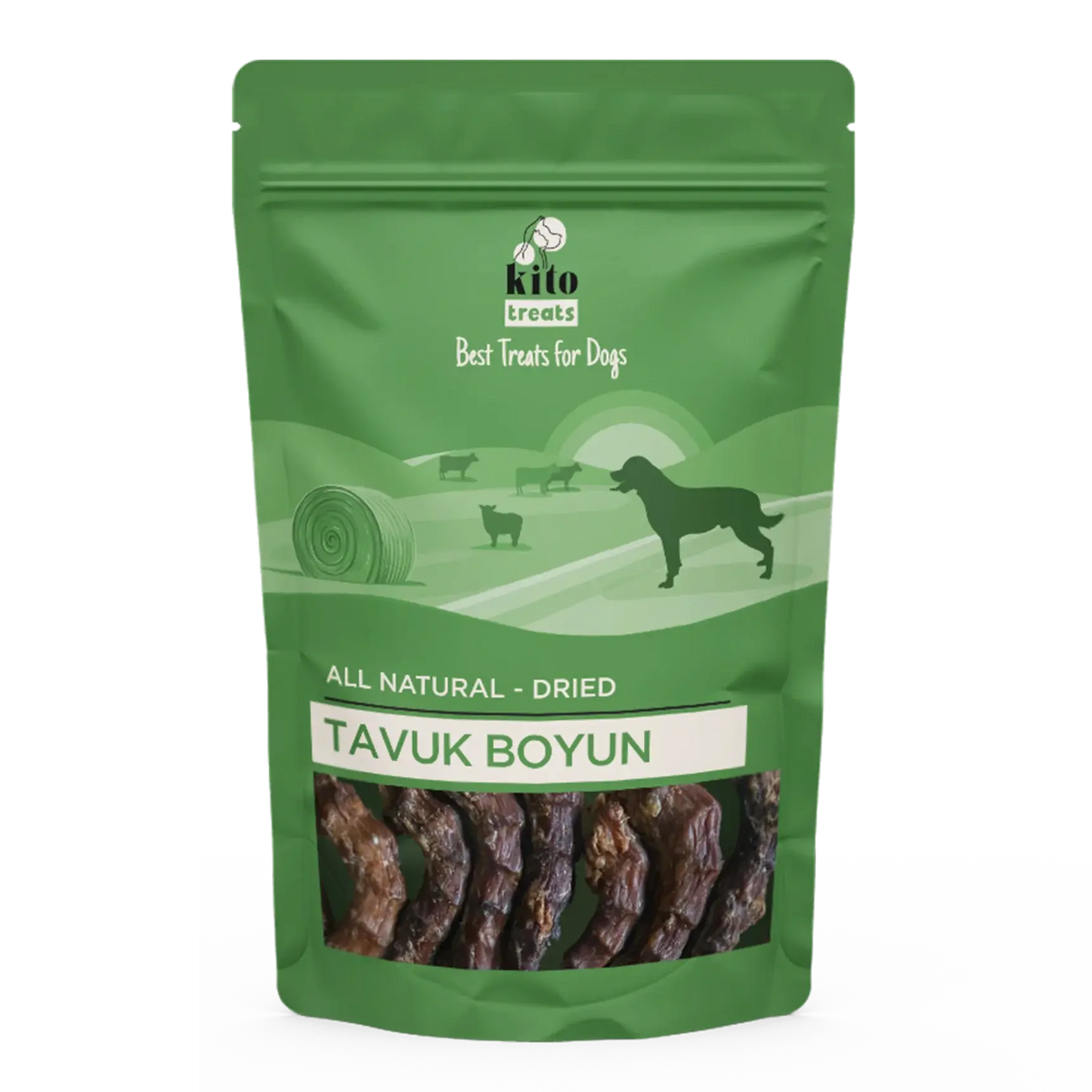 Kito Tavuk Boyun Çiğnemelik Köpek Ödül Maması %100 Doğal, Glutensiz, Organik 100 gr - Alpha-Tact