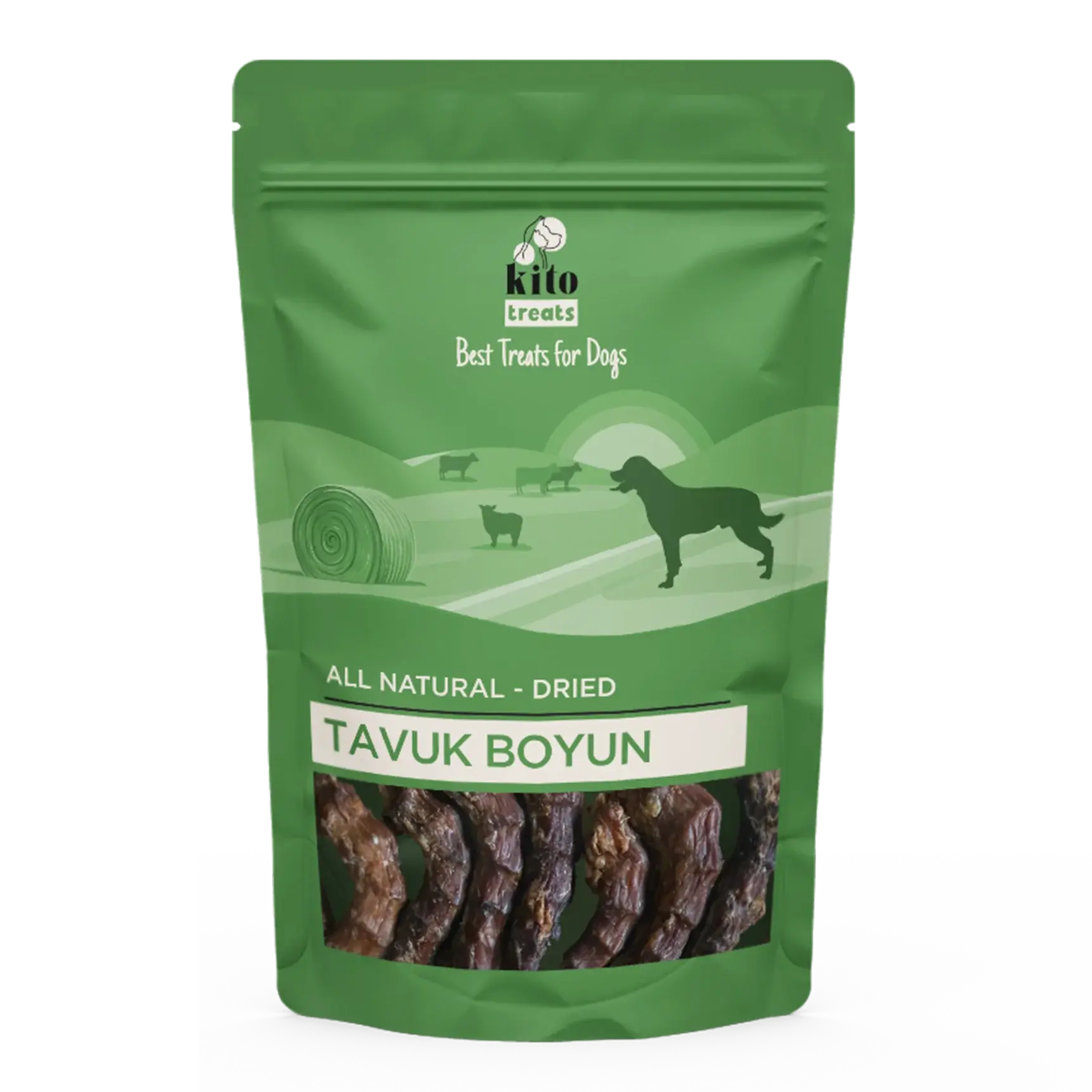 Kito Tavuk Boyun Çiğnemelik Köpek Ödül Maması %100 Doğal, Glutensiz, Organik 100 gr - Alpha-Tact