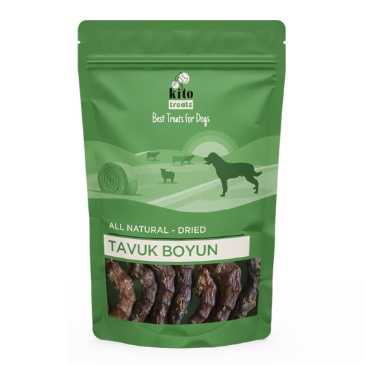 Kito Tavuk Boyun Çiğnemelik Köpek Ödül Maması %100 Doğal, Glutensiz, Organik 100 gr - Alpha-Tact