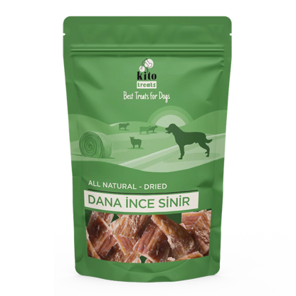 Kito Beef Thin Nerve Chew Hunde-Belohnungsfutter, 100 % natürlich, glutenfrei, biologisch, 100 g