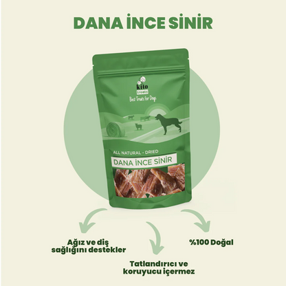 Kito Beef Thin Nerve Chew Hunde-Belohnungsfutter, 100 % natürlich, glutenfrei, biologisch, 100 g